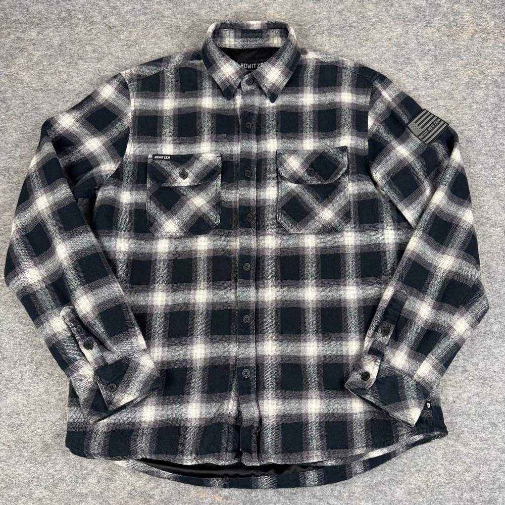 Howitzer Button Down Shirt Flannel Patriotic We The People Plaid Mens Small S